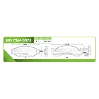 Pastilla para freno de disco Bioceramic, Formula Hibrida LowMet, Delantera