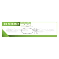 Pastilla para freno de disco Bioceramic, Formula Hibrida LowMet, Delantera
