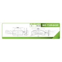 Pastilla para freno de disco Bioceramic, Formula Hibrida LowMet, Delantera
