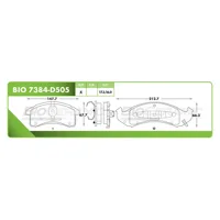 Pastilla para freno de disco Bioceramic, Formula Hibrida LowMet, Delantera