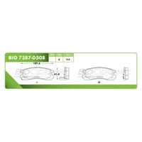 Pastilla para freno de disco Bioceramic, Formula Hibrida LowMet, Trasera