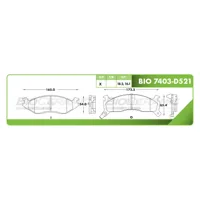 Pastilla para freno de disco Bioceramic, Formula Hibrida LowMet, Delantera