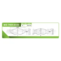 Pastilla para freno de disco Bioceramic, Formula Hibrida LowMet, Delantera