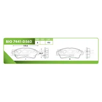 Pastilla para freno de disco Bioceramic, Formula Hibrida LowMet, Delantera