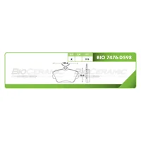 Pastilla para freno de disco Bioceramic, Formula Hibrida LowMet, Delantera