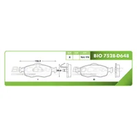 Pastilla para freno de disco Bioceramic, Formula Hibrida LowMet, Delantera