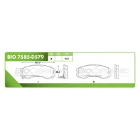Pastilla para freno de disco Bioceramic, Formula Hibrida LowMet, Delantera