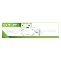 Pastilla para freno de disco Bioceramic, Formula Hibrida LowMet, Delantera