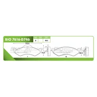 Pastilla para freno de disco Bioceramic, Formula Hibrida LowMet, Delantera