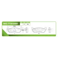 Pastilla para freno de disco Bioceramic, Formula Hibrida LowMet, Trasera