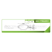 Pastilla para freno de disco Bioceramic, Formula Ceramic LowMet, Trasera