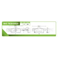Pastilla para freno de disco Bioceramic, Formula Hibrida LowMet, Trasera