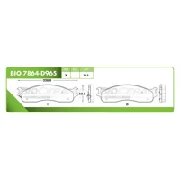 Pastilla para freno de disco Bioceramic, Formula Hibrida LowMet, Delantera