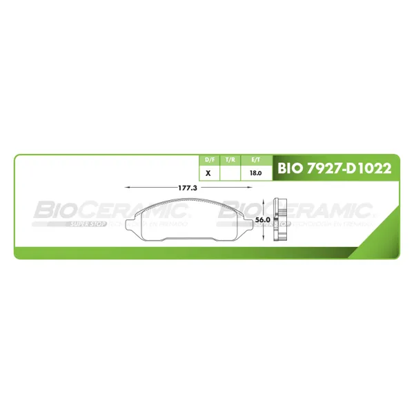 Pastilla para freno de disco Bioceramic, Formula Ceramic LowMet, Delantera BIO 7927-D1022