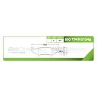 Pastilla para freno de disco Bioceramic, Formula Hibrida LowMet, Trasera