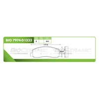 Pastilla para freno de disco Bioceramic, Formula Hibrida LowMet, Delantera