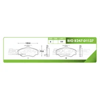 Pastilla para freno de disco Bioceramic, Formula Hibrida LowMet, Delantera