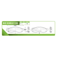 Pastilla para freno de disco Bioceramic, Formula Hibrida LowMet, Delantera