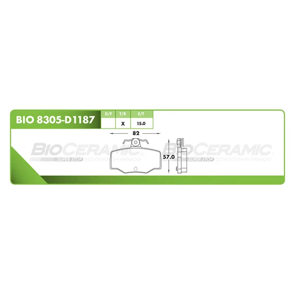 Pastilla para freno de disco Bioceramic, Formula Ceramic LowMet, Trasera BIO 8305-D1187