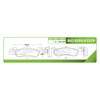 Pastilla para freno de disco Bioceramic, Formula Hibrida LowMet, Trasera