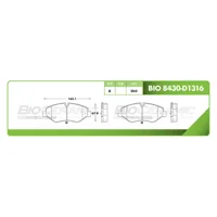 Pastilla para freno de disco Bioceramic, Formula Hibrida LowMet, Delantera