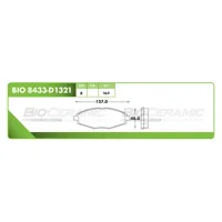 Pastilla para freno de disco Bioceramic, Formula Cerámica Orgánica, Delantera