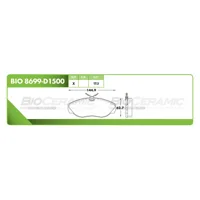 Pastilla para freno de disco Bioceramic, Formula Hibrida LowMet, Delantera