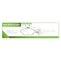 Pastilla para freno de disco Bioceramic, Formula Hibrida LowMet, Trasera