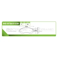 Pastilla para freno de disco Bioceramic, Formula Hibrida LowMet, Delantera