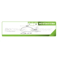 Pastilla para freno de disco Bioceramic, Formula Hibrida LowMet, Delantera