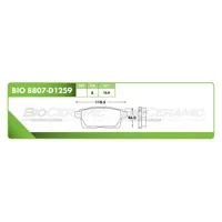 Pastilla para freno de disco Bioceramic, Formula Ceramic LowMet, Trasera