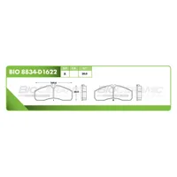 Pastilla para freno de disco Bioceramic, Formula Hibrida LowMet, Delantera