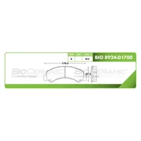 Pastilla para freno de disco Bioceramic, Formula Hibrida LowMet, Delantera