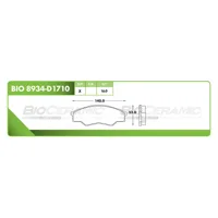 Pastilla para freno de disco Bioceramic, Formula Hibrida LowMet, Delantera