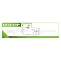 Pastilla para freno de disco Bioceramic, Formula Cerámica Orgánica, Delantera