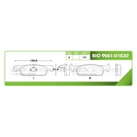 Pastilla para freno de disco Bioceramic, Formula Cerámica Orgánica, Delantera