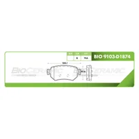 Pastilla para freno de disco Bioceramic, Formula Ceramica Organica, Trasera