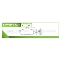 Pastilla para freno de disco Bioceramic, Formula Cerámica Orgánica, Delantera