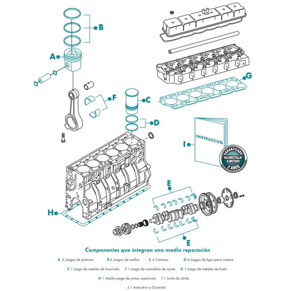 Media Reparación para motor  Diesel CMR-794-466E STD