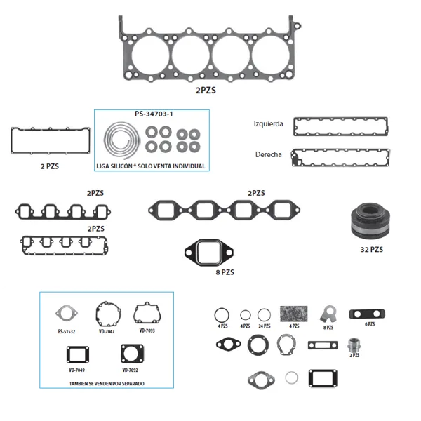 Juego completo para motor JC-4703-TS