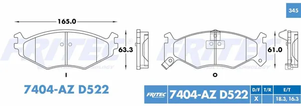 Balata Fritec M-7404-Az M-7404-AZ