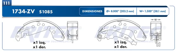 Balata Tambor Fritec Ow-1734-Zv OW-1734-ZV