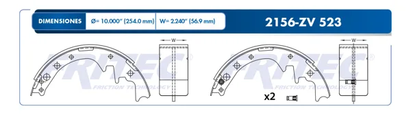Balata Tambor Fritec Ow-2156-Zv OW-2156-ZV