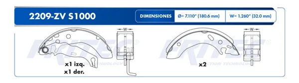 Balata Tambor Fritec Ow-2209-Zv OW-2209-ZV