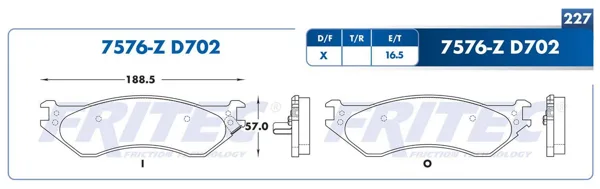 Balata Fritec Shd7576-Z SHD7576-Z