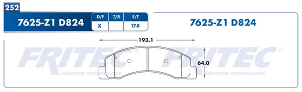 Balata Fritec Shd7625-Z1 SHD7625-Z1