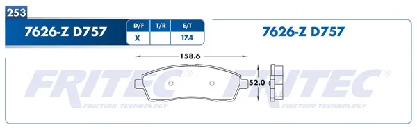 Balata Fritec Shd7626-Z SHD7626-Z