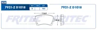 Pastilla para freno de disco Fritec, Formula Ceramic HD, Trasera