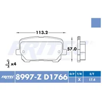 Pastilla para freno de disco Fritec, Formula Ceramic HD, Trasera