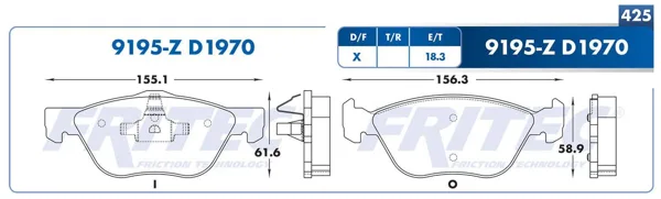 Balata Fritec Shd9195-Z SHD9195-Z